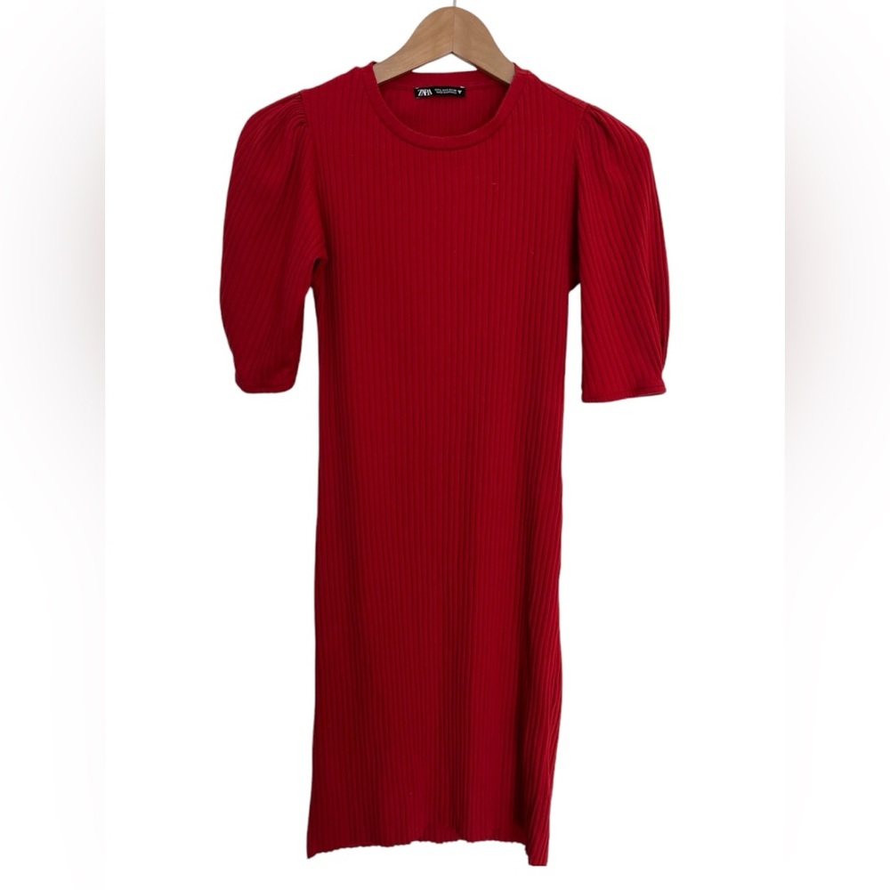 Zara Vibrant Red Knit Dress